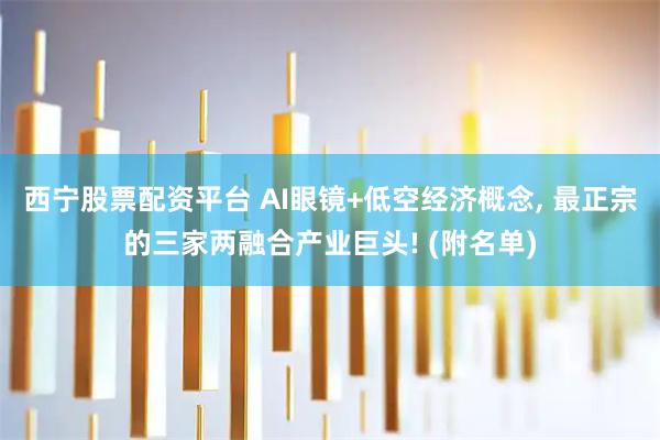 西宁股票配资平台 AI眼镜+低空经济概念, 最正宗的三家两融合产业巨头! (附名单)